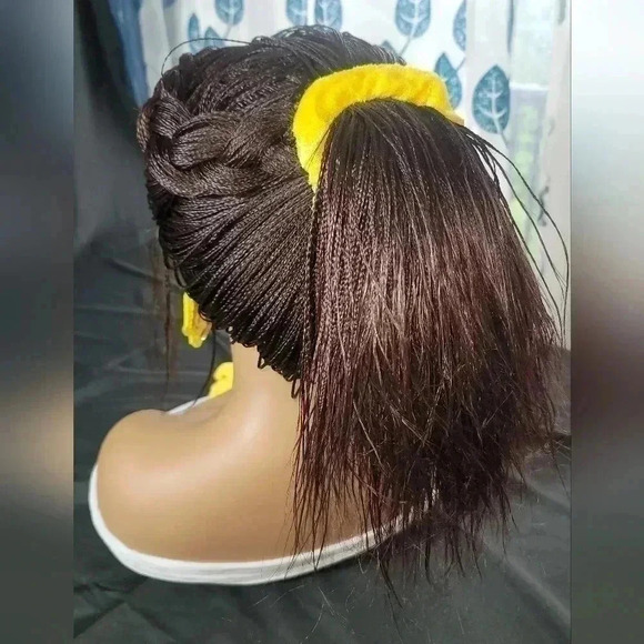 Braided full  Lace Wig Micro millions braids, medium, #99j red wine N… - Picture 11 of 17